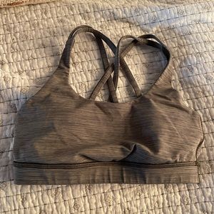 Lululemon Sports Bra - olive green striped